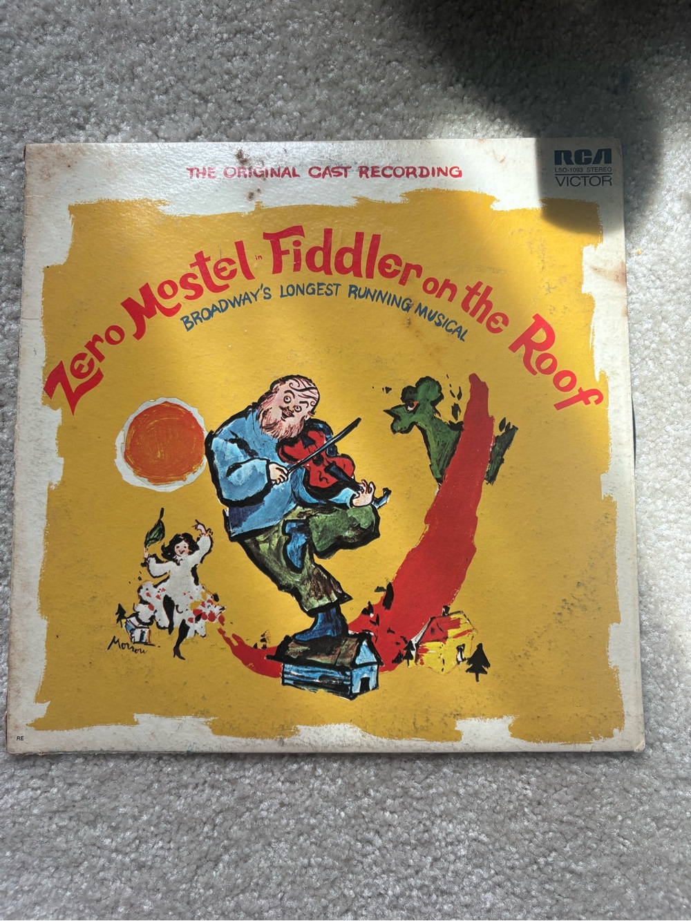 Fiddler on the Roof Original Cast Vinyl Album - Yellow Cover
